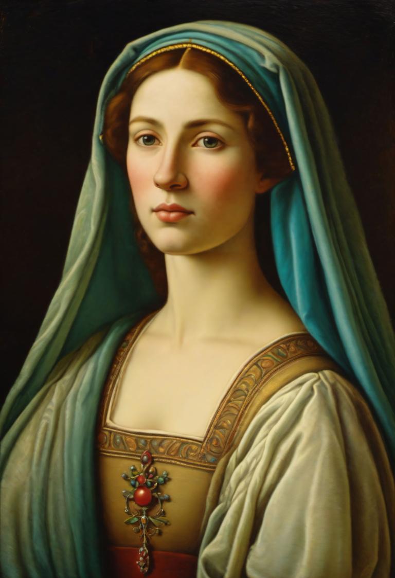 Pastel,Pastel, Gente, mujer medieval europea, retrato, 1 chica, solo, realista, parodia de bellas artes