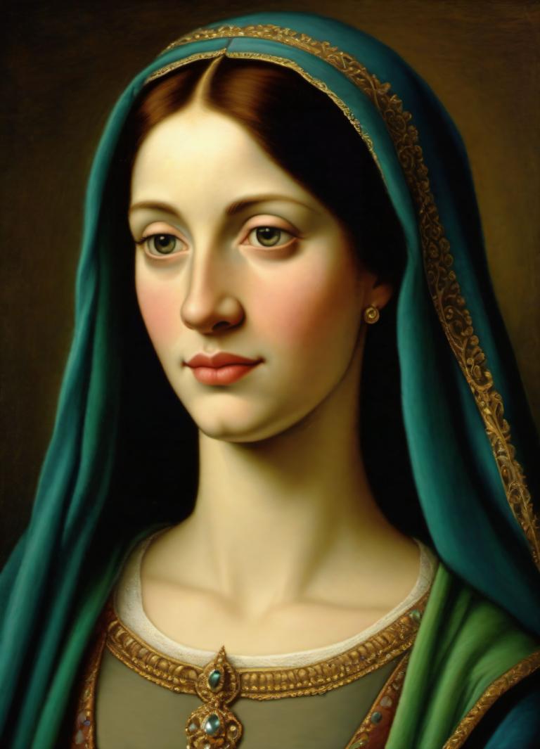 Pastel,Pastel, Gente, mujer medieval europea, retrato, solo, 1 chica, realista, joyas, Pelo castaño