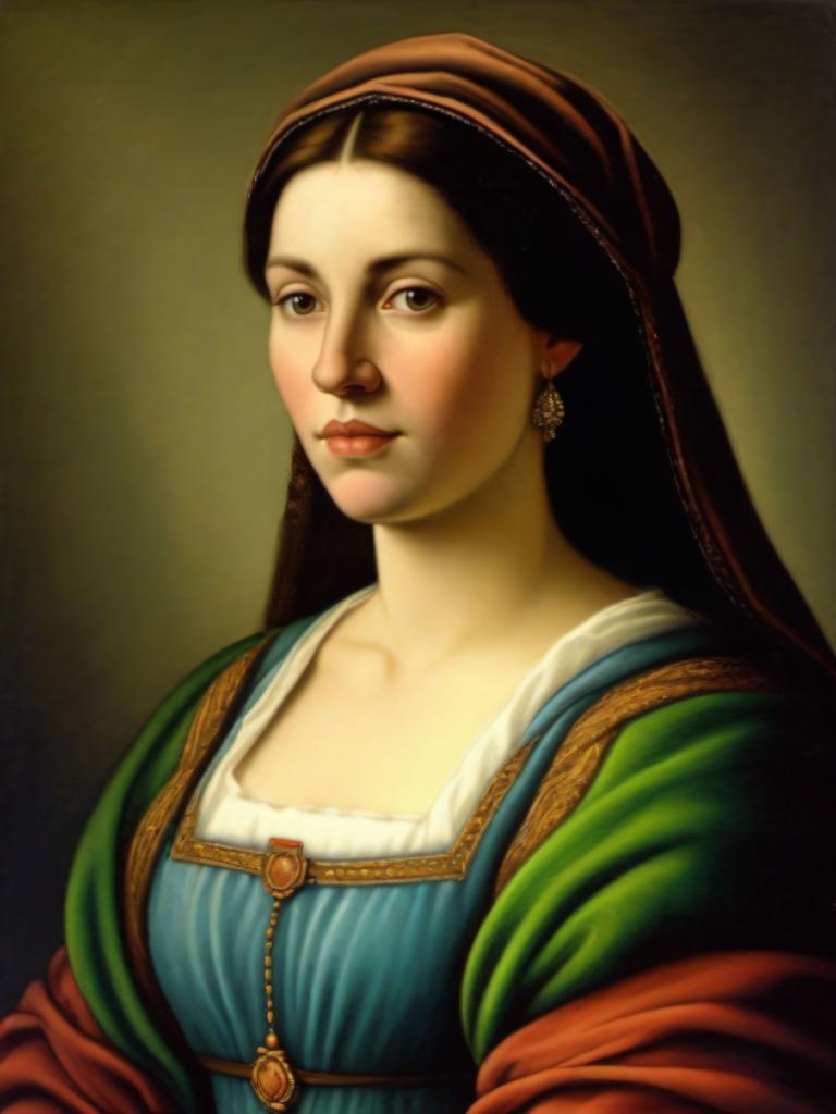 Pastel,Pastel, Gente, mujer medieval europea, retrato, 1 chica, solo, realista, joyas, pendientes