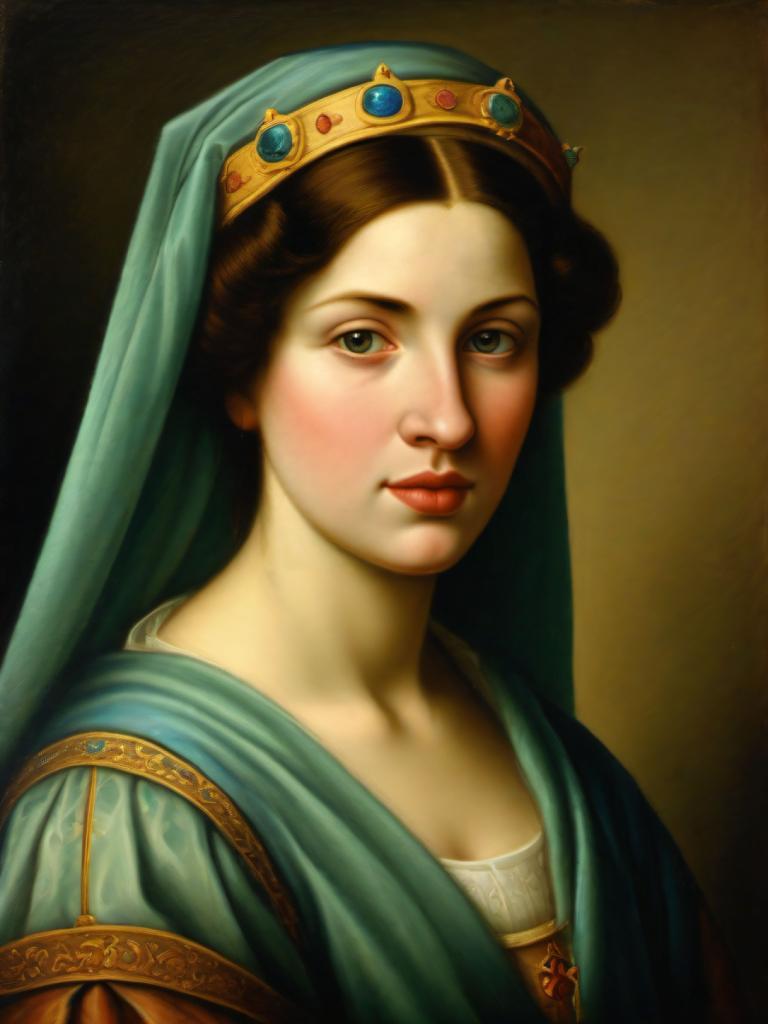 Pastel,Pastel, Gente, mujer medieval europea, retrato, 1 chica, solo, parodia de bellas artes, realista