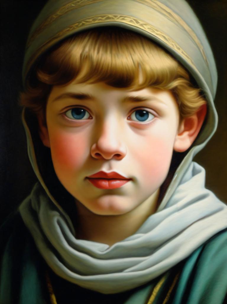 Pastel,Pastel, Gente, niño medieval europeo, retrato, solo, ojos azules, pelo rubio, enfoque masculino