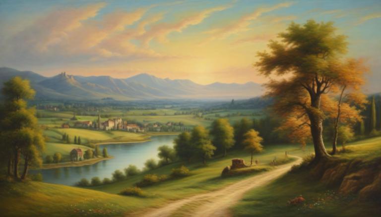 Pastell,Pastell, Natur, mittelalterliche europäische Landschaft, Landschaft, Baum, keine Menschen, draußen