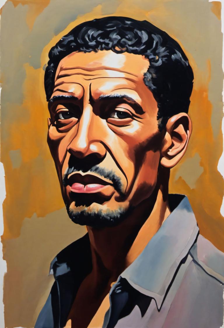 Gouache,Gouache, Gente, hombre, 1 chico, enfoque masculino, solo, vello facial, pelo negro, Bigote