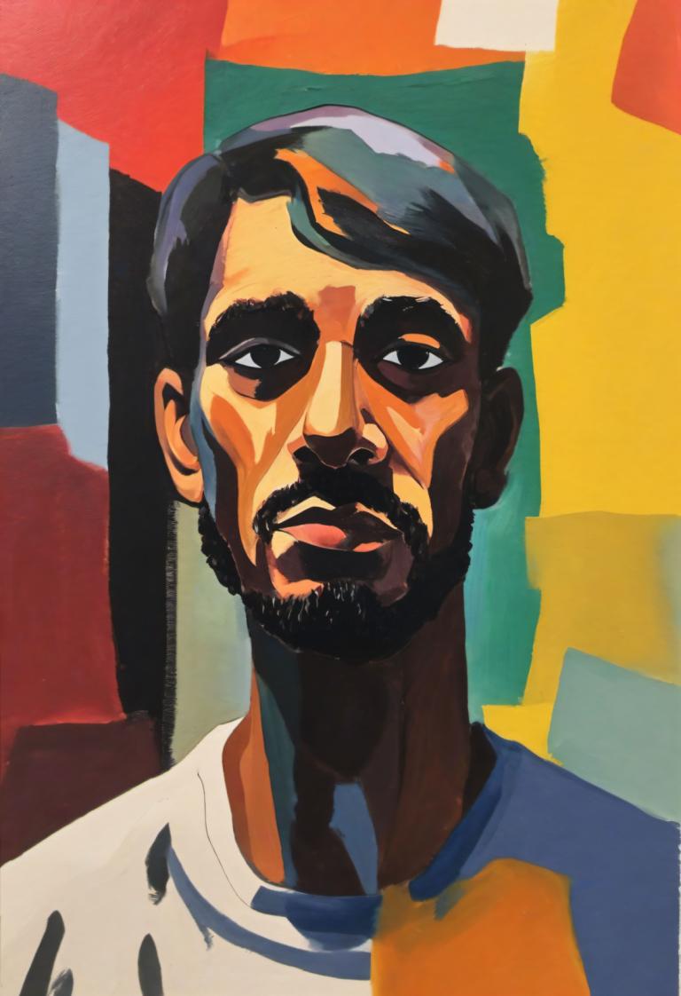 Gouache,Gouache, Gente, hombre, 1 chico, vello facial, enfoque masculino, solo, pelo negro, barba, camisa