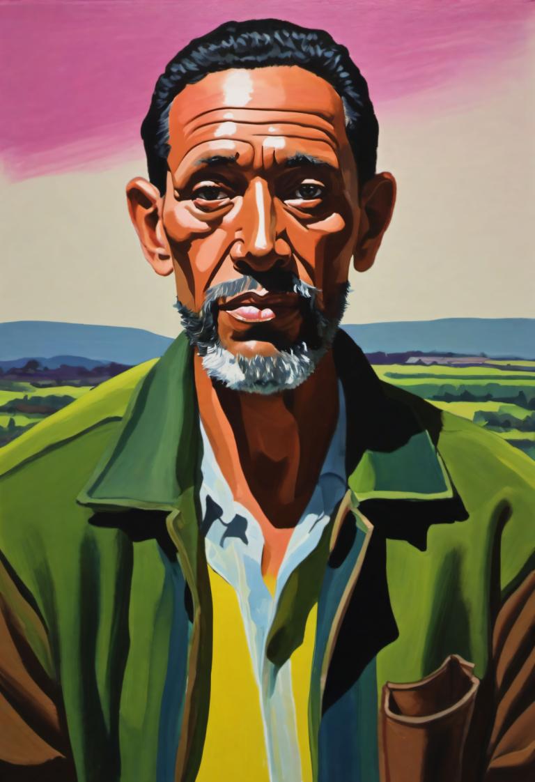 Gouache,Gouache, People, man, 1boy, male focus, facial hair, solo, beard, dark skin, dark-skinned male