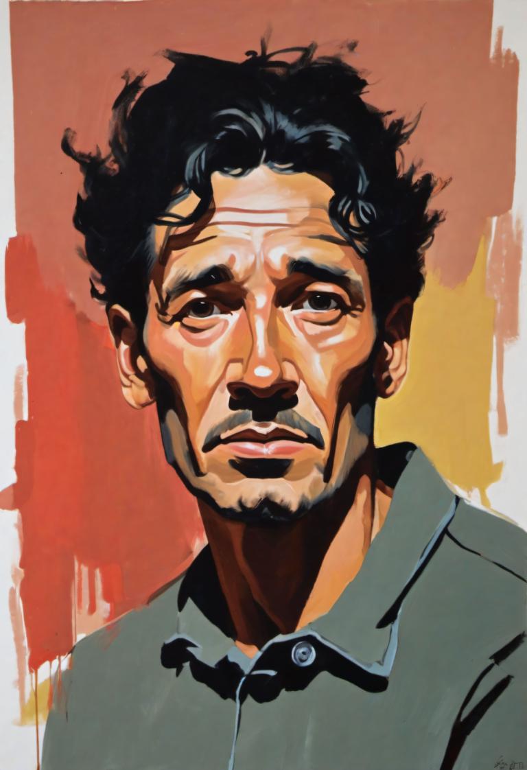 Gouache,Gouache, Gente, hombre, 1 chico, solo, enfoque masculino, vello facial, pelo negro, camisa