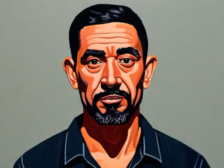 Gouache,Gouache, People, man, 1boy, male focus, facial hair, solo, black hair, beard, mustache, shirt