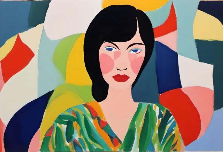 Gouache,Gouache, People, woman, 1girl, solo, black hair, blue eyes, looking at viewer, makeup, facepaint