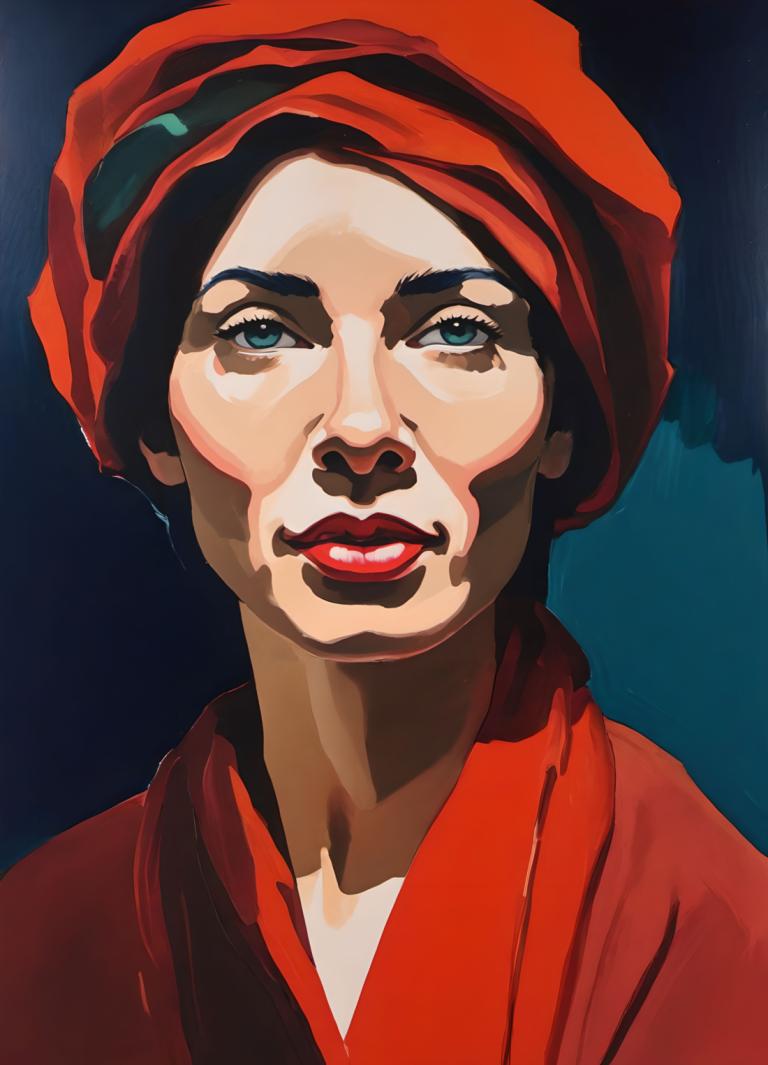 Gouache,Gouache, Menschen, Frau, Solo, männlicher Fokus, 1Junge, rote Lippen, blaue Augen, schwarzes Haar