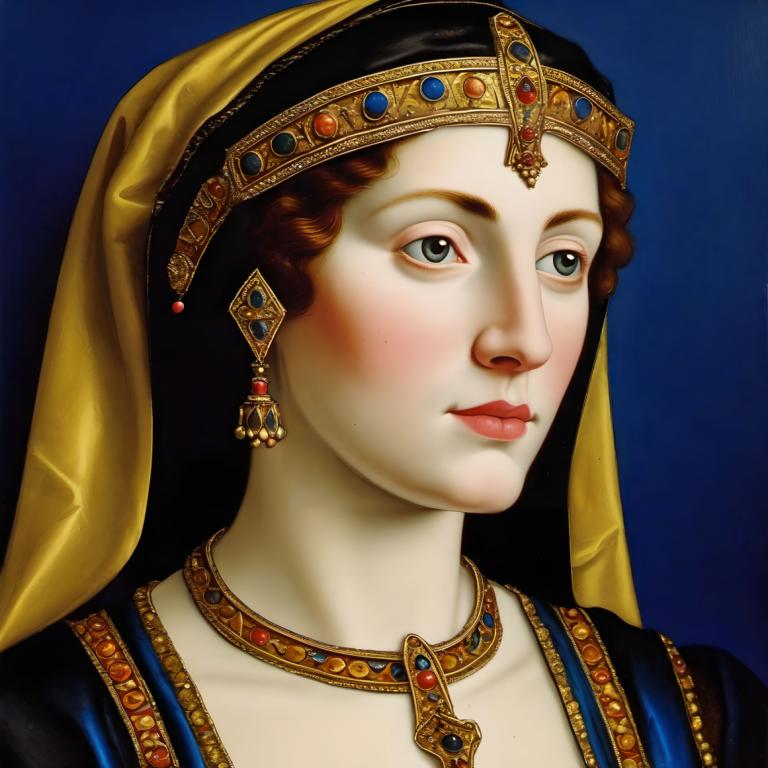 Email Art,Email Art, Oameni, femeie europeană medievală, portret, solo, 1 fata, Bijuterii, colier, păr șaten