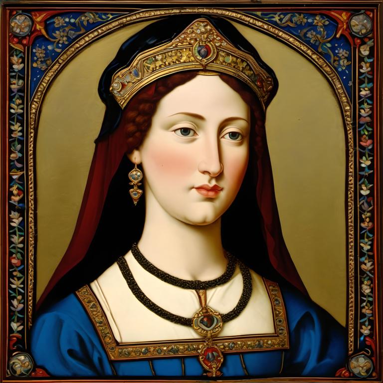 Email Art,Email Art, Oameni, femeie europeană medievală, portret, 1 fata, solo, Bijuterii, cercei, colier