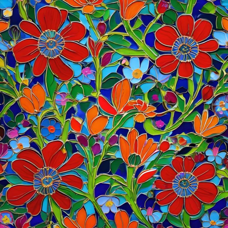 Enamel Art,Enamel Art, Nature, flowers, flower, no humans, blue flower, purple flower, orange flower