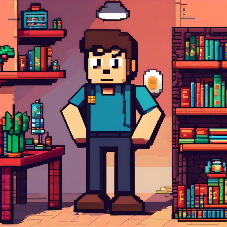 Pixel Art,Pixel Art, People, man, 1boy, male focus, shirt, solo, facial hair, brown hair, brown footwear