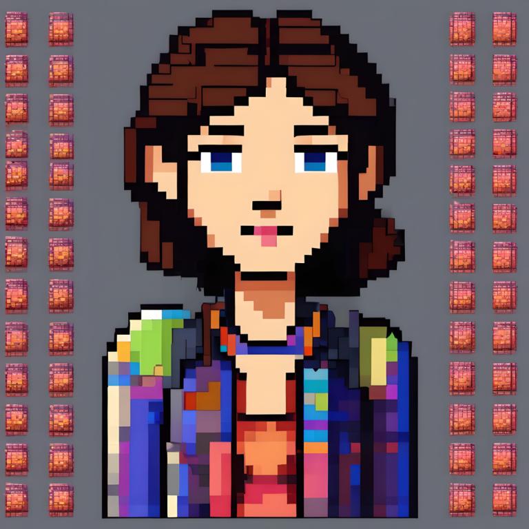 Arte de pixel,Arte de pixel, Gente, mujer, 1 chico, enfoque masculino, solo, Pelo castaño, ojos azules