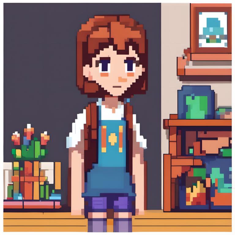 Pixel Art,Pixel Art, People, girl, solo, brown hair, purple shorts, shirt, shorts, backpack, short hair