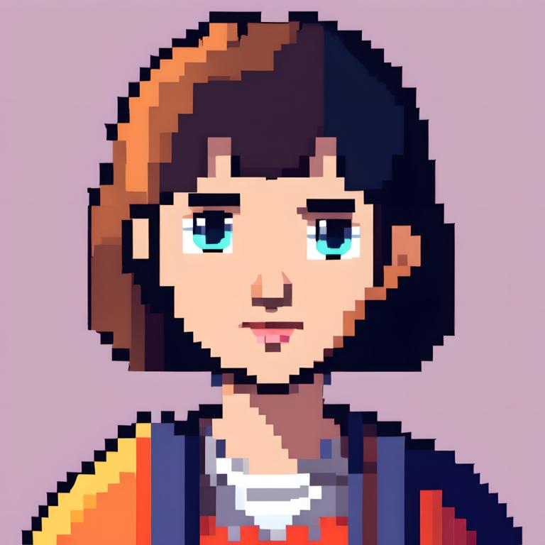 Pixel Kunst,Pixel Kunst, Menschen, Mädchen, Solo, 1Junge, blaue Augen, schwarzes Haar, männlicher Fokus