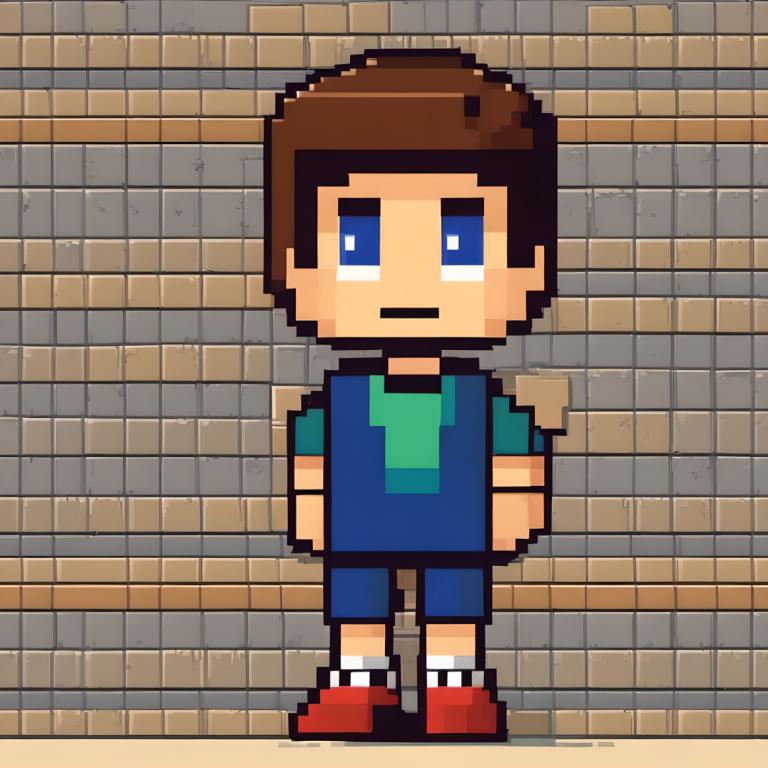 Arte pixelata,Arte pixelata, Persone, ragazzo, assolo, camicia, 1 ragazzo, focus maschile, capelli castani