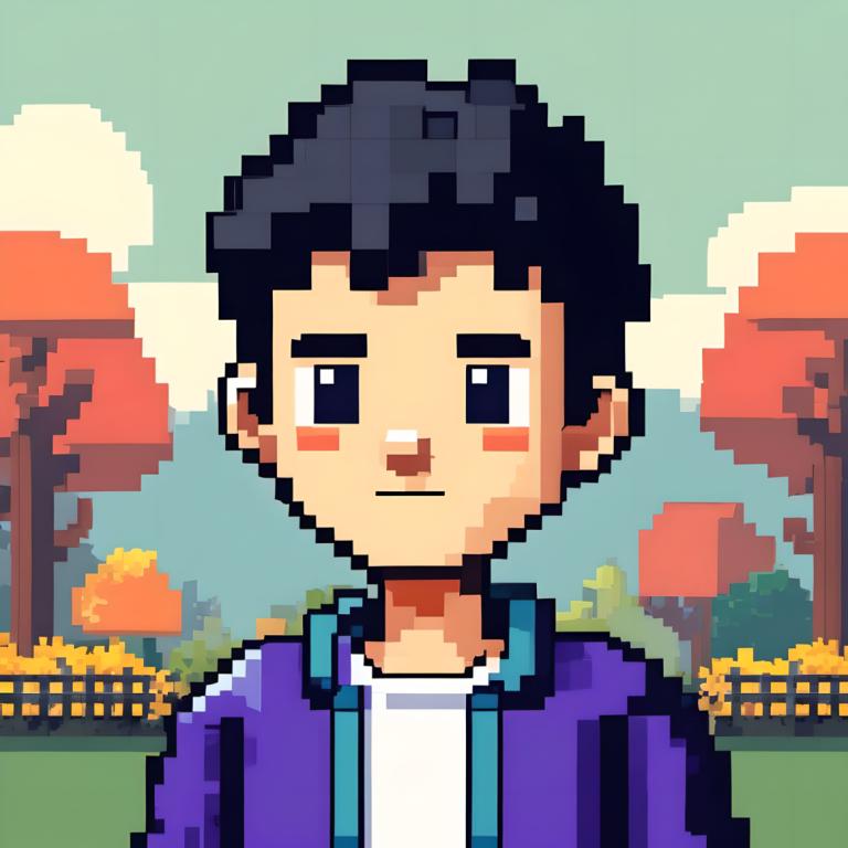 Pixel art,Pixel art, Personnes, garçon, 1garçon, solo, foyer masculin, cheveux noirs, en plein air, chemise