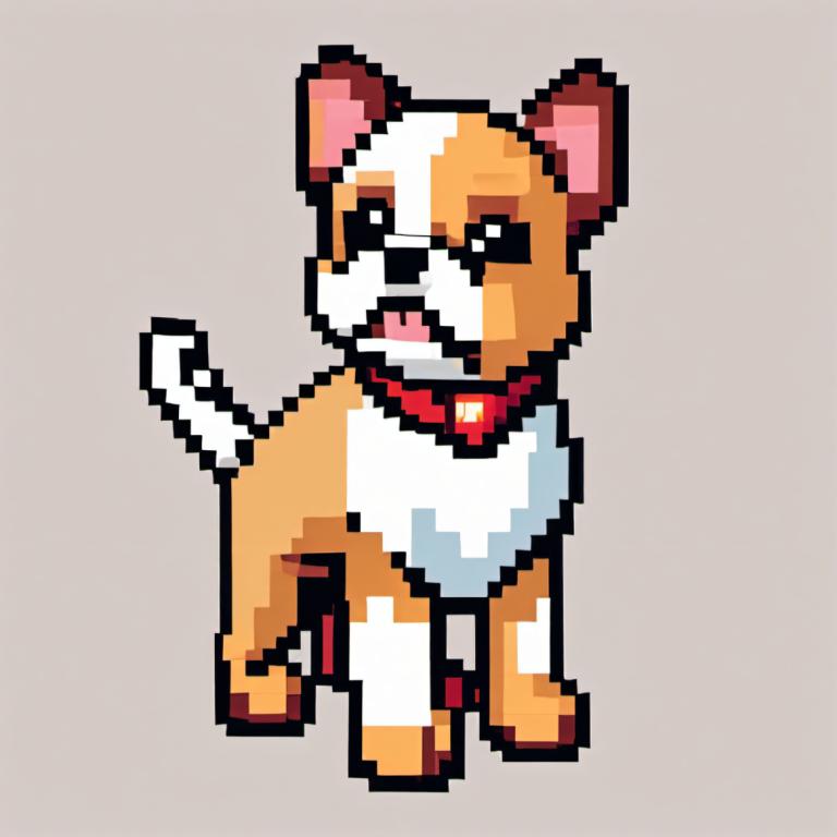 Pixel Art,Pixel Art, Eläin, koira, koira, ei ihmisiä, yksinkertainen tausta, harmaa tausta, shiba inu, kieli