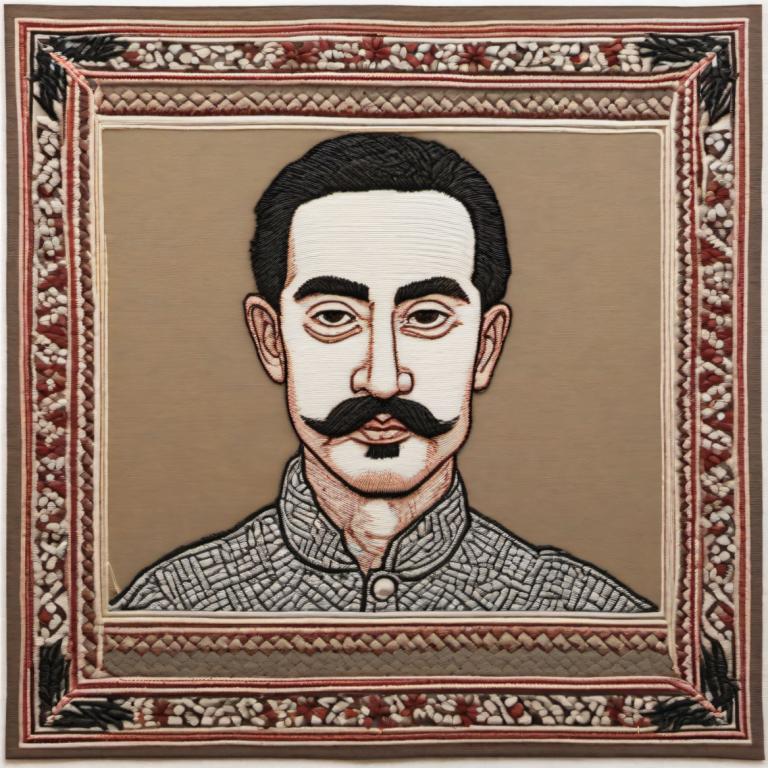 Broderi Art,Broderi Art, människor, man, 1 pojke, manligt fokus, solo, mustasch, ansiktshår, svart hår