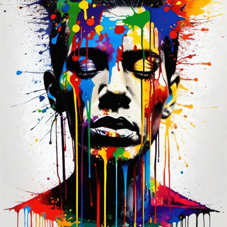 Spray Painting,Spray Painting, People, man, abstract, paint splatter, solo, colorful, paint