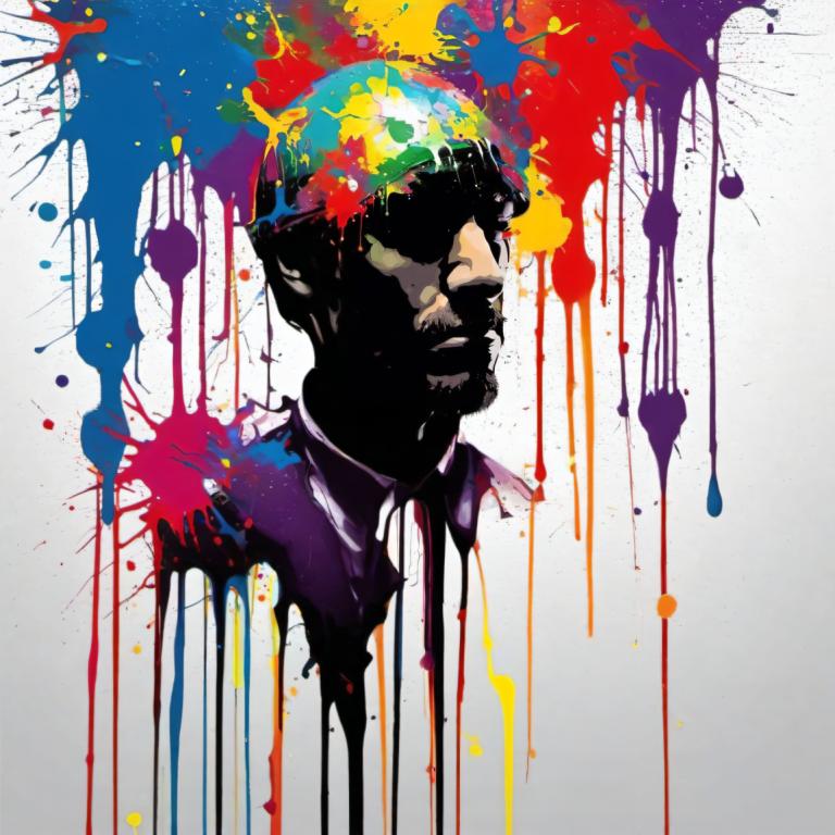 Spray Painting,Spray Painting, People, man, paint splatter, 1boy, solo, male focus, abstract, colorful, paint