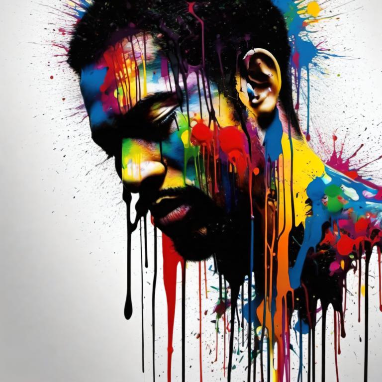 Spray Painting,Spray Painting, People, man, abstract, paint splatter, colorful, 1boy, male focus, paint, solo