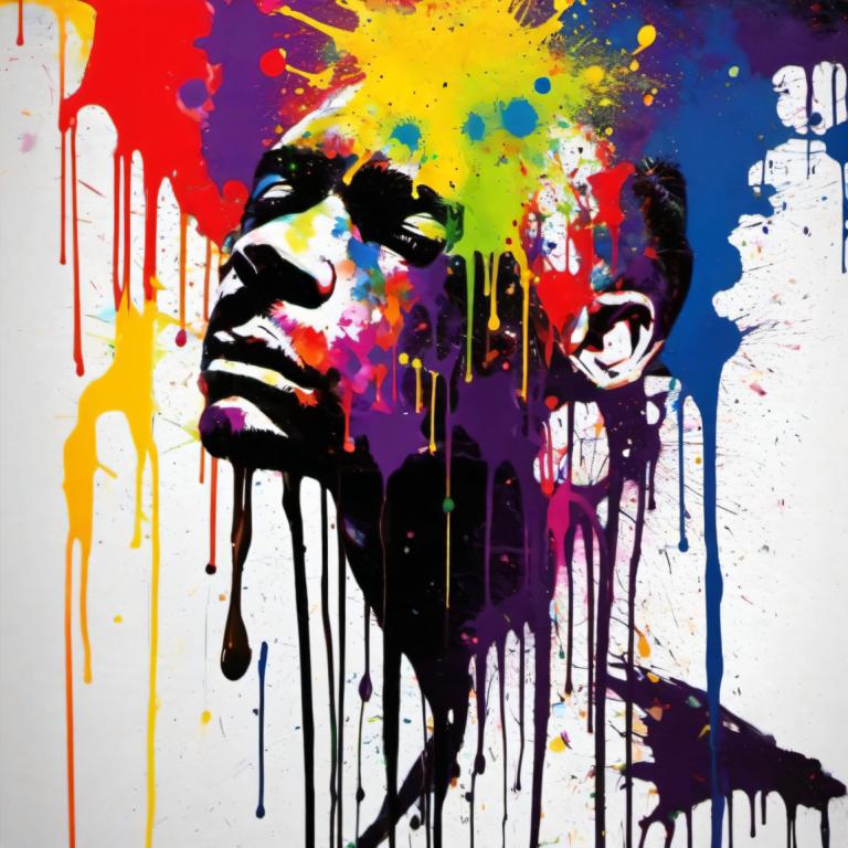 Spray Painting,Spray Painting, People, man, abstract, paint splatter, solo, colorful, paint, male focus, 1boy