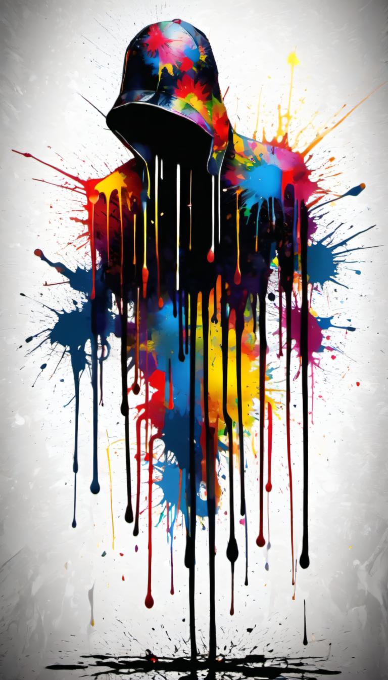 Spray Painting,Spray Painting, People, man, paint splatter, paint, colorful, abstract, solo, splatter, hood