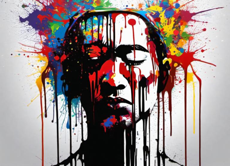 Spray Painting,Spray Painting, People, man, abstract, solo, paint splatter, colorful, surreal, paint