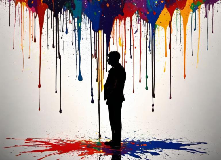 Spray Painting,Spray Painting, People, man, 1boy, paint splatter, solo, male focus, silhouette, abstract