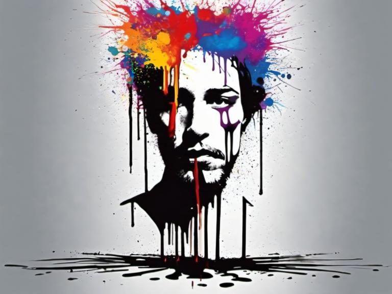 Spray Painting,Spray Painting, People, man, abstract, solo, paint splatter, silhouette, paint, 1girl