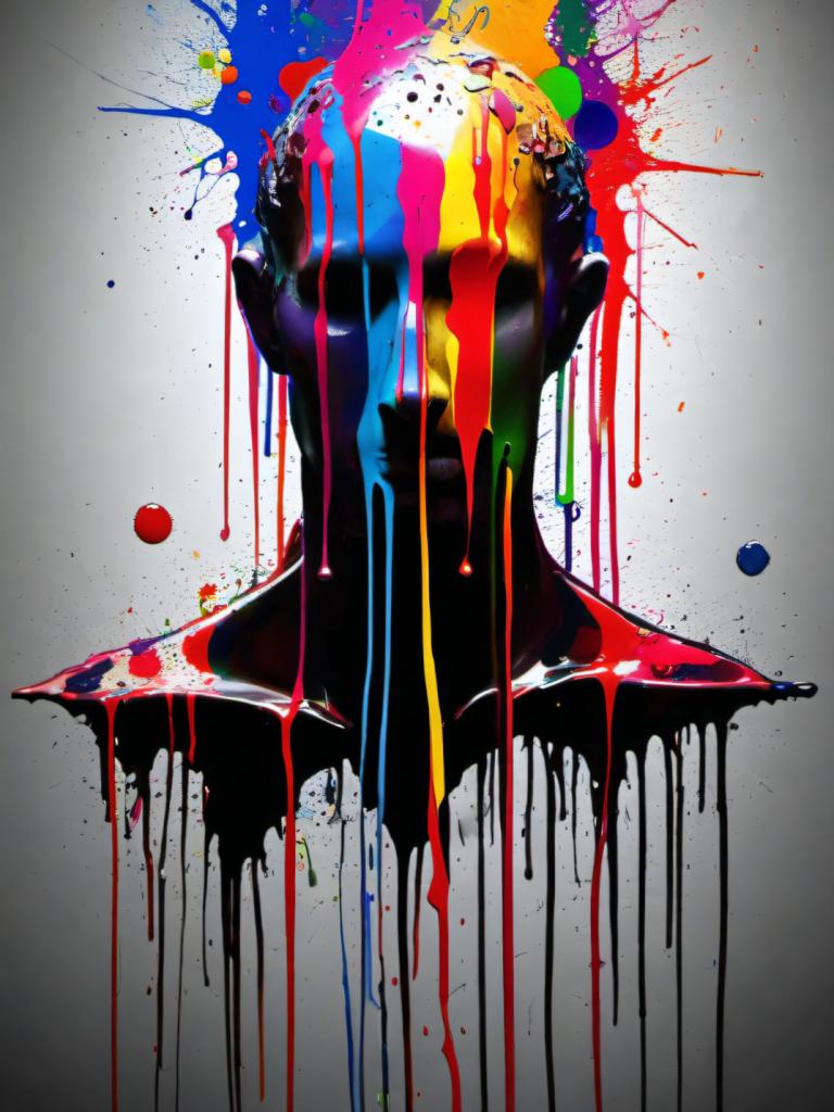 Spray Painting,Spray Painting, People, man, solo, abstract, colorful, paint splatter, 1girl