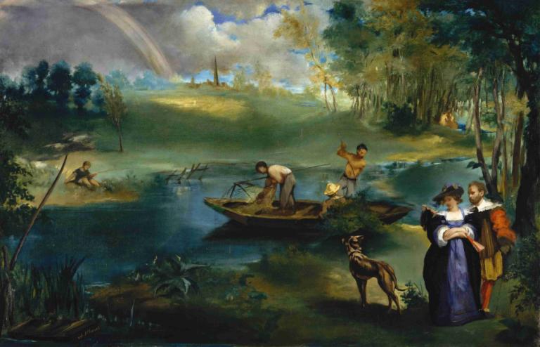 Fishing,Pêche,Edouard Manet,Peinture à l'huile,Peinture à l'huile, parodie des beaux-arts, plusieurs garçons