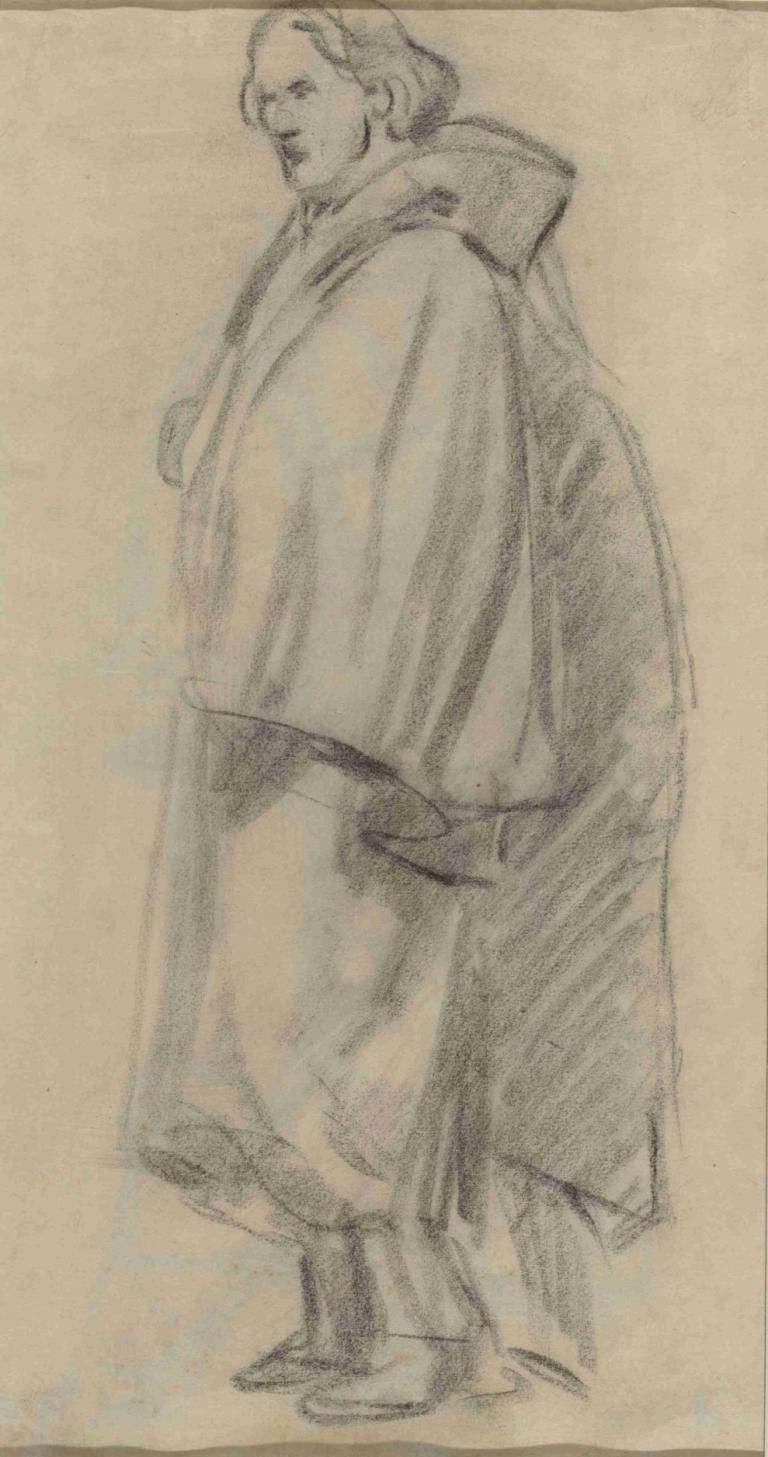 Man Wearing a Cloak (verso),Mann mit Umhang (verso),Edouard Manet,Skizze,Skizze, Solo, 1Junge