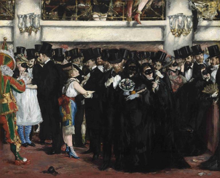 Masked Ball at the Opera,Gemaskerd bal bij de Opera,Edouard Manet,Olieverf,Olieverf