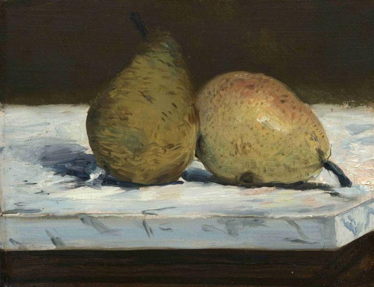 Pears,Peren,Edouard Manet,Olieverf,Olieverf, geen mensen, voedsel, fruit, voedsel focus, realistisch