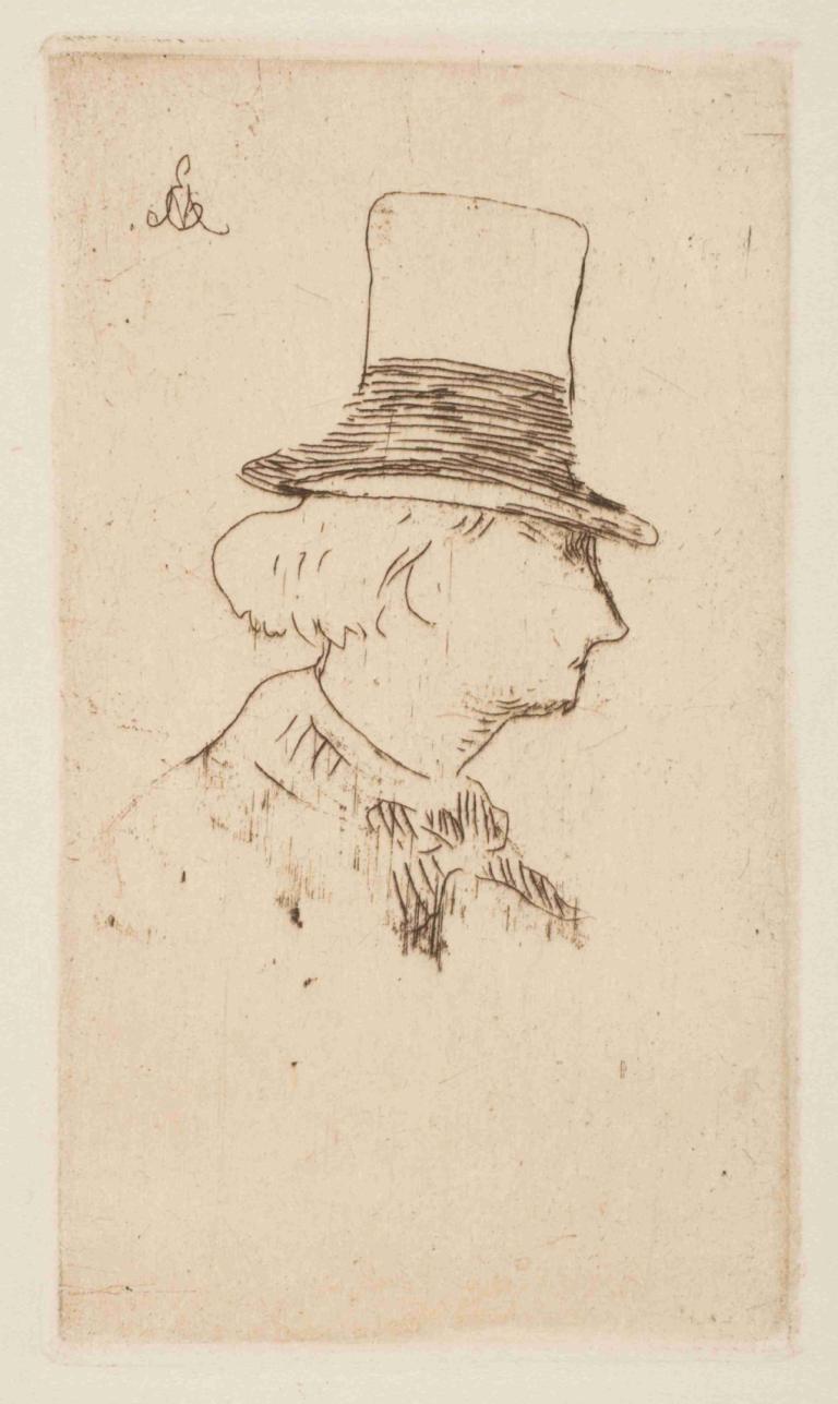 Portrait of Charles Baudelaire, in profile,Portret van Charles Baudelaire, in profiel,Edouard Manet,Schetsen