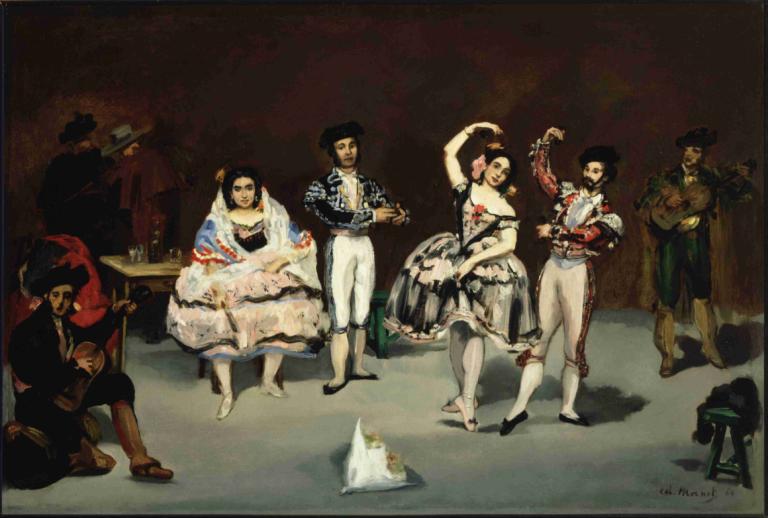 Spanish Ballet,Edouard Manet,Oil Painting,Oil Painting, fine art parody, multiple boys, parody, dress, 6+boys