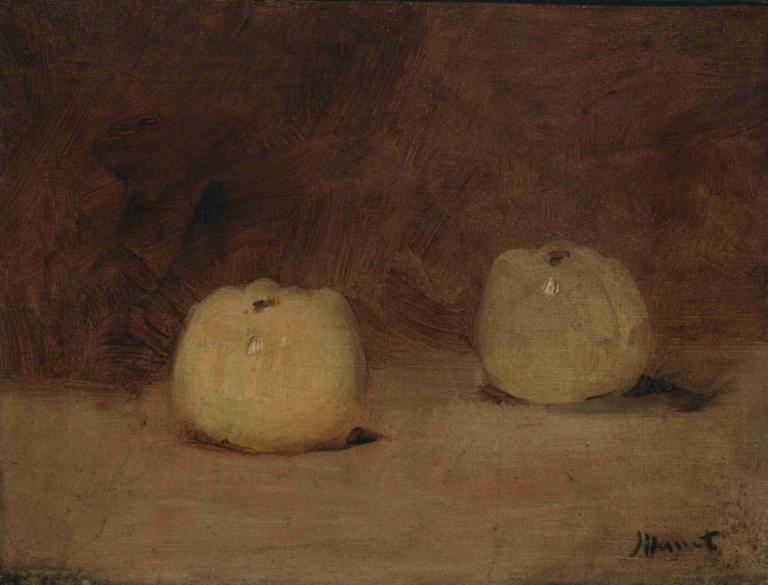 Still Life with Two Apples,Νεκρή φύση με δύο μήλα,Edouard Manet,Ελαιογραφία,Ελαιογραφία, όχι ανθρώπους