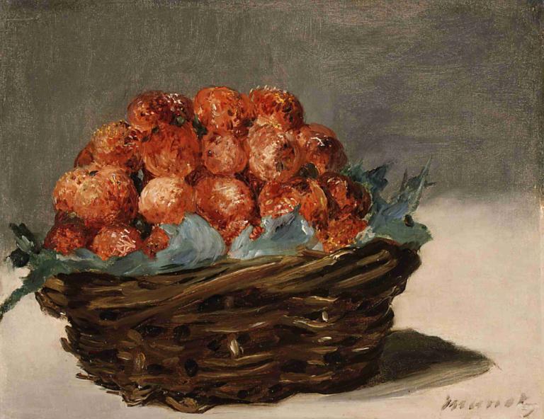 Strawberries,Φράουλες,Edouard Manet,Ελαιογραφία,Ελαιογραφία, όχι ανθρώπους, νεκρή φύση, τροφή