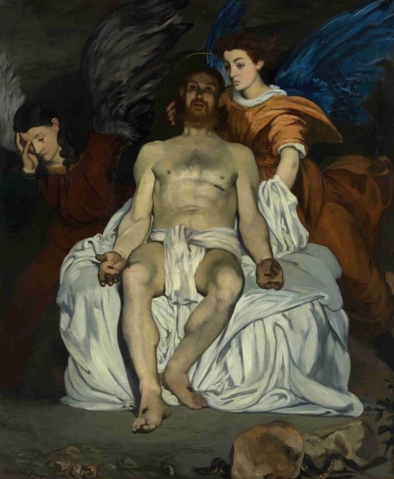 The Dead Christ with Angels,Den døde Kristus med engle,Edouard Manet,Oliemaleri,Oliemaleri, kunstparodi