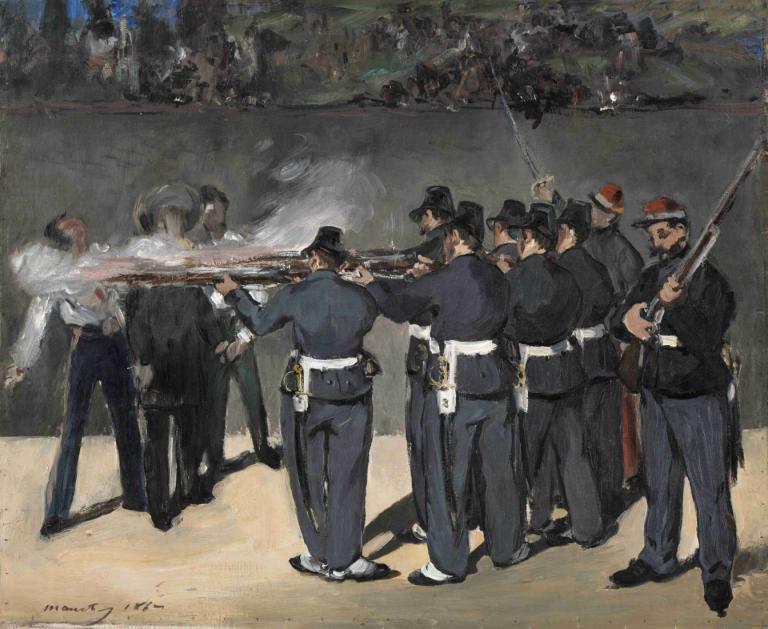 The Execution Of Emperor Maximilian,Henrettelse af kejser Maximilian,Edouard Manet,Oliemaleri,Oliemaleri