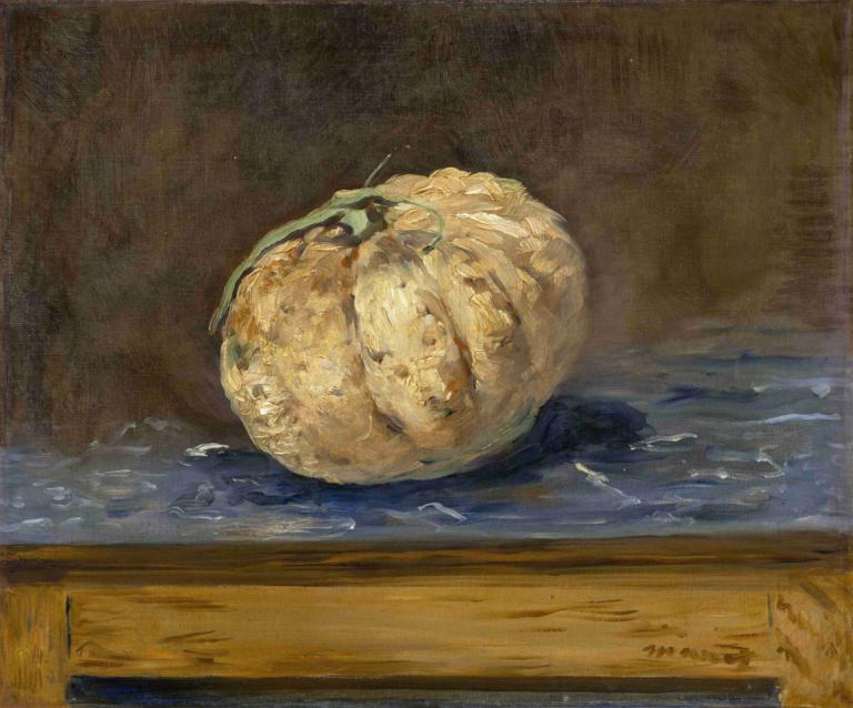 The Melon,แตงโม,Edouard Manet,เอ็ดเวิร์ด มาเน,จิตรกรรมสีน้ำมัน,จิตรกรรมสีน้ำมัน, ไม่มีมนุษย์, สื่อแบบดั้งเดิม