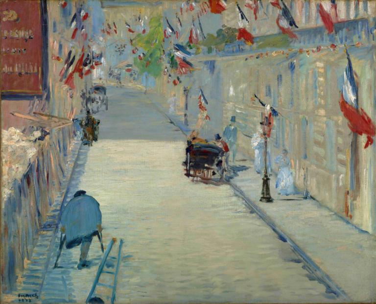 The Rue Mosnier with Flags,Η Rue Mosnier με σημαίες,Edouard Manet,Ελαιογραφία,Ελαιογραφία, σε εξωτερικό χώρο