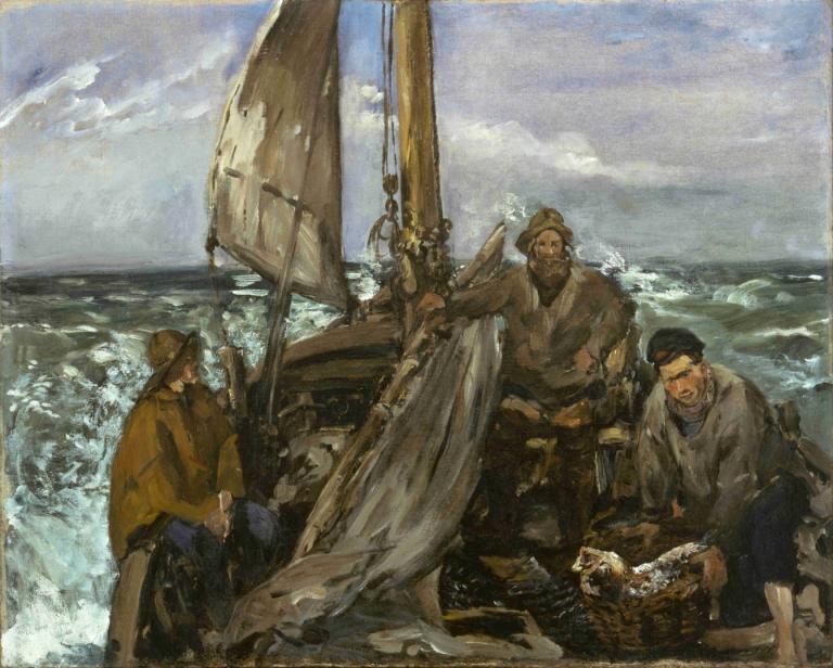 The Toilers Of The Sea,Οι εργάτες της θάλασσας,Edouard Manet,Ελαιογραφία,Ελαιογραφία, πλοίο, πολλά αγόρια