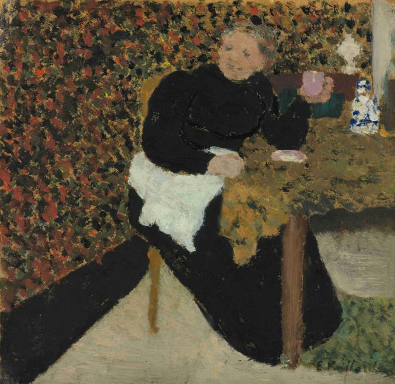 Madame Vuillard Avec Une Tasse Rose,Madame Vuillard Dengan Cangkir Merah Muda,Edouard Vuillard