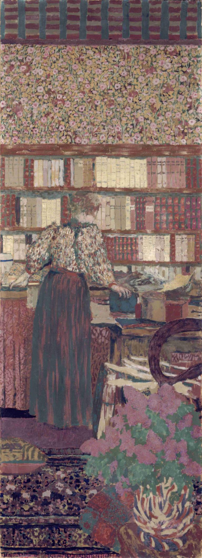 Personnages dans un intérieur. Le choix des livres,Edouard Vuillard,Peinture à l'huile,Peinture à l'huile