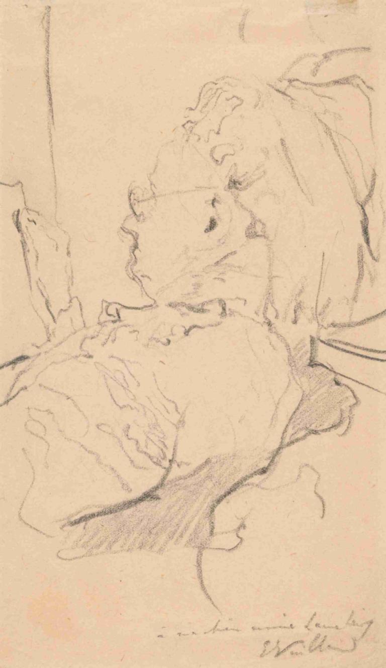 Portrait of Madame Vuillard,Portrait de Madame Vuillard,Edouard Vuillard,Croquis,Croquis, 1fille, solo