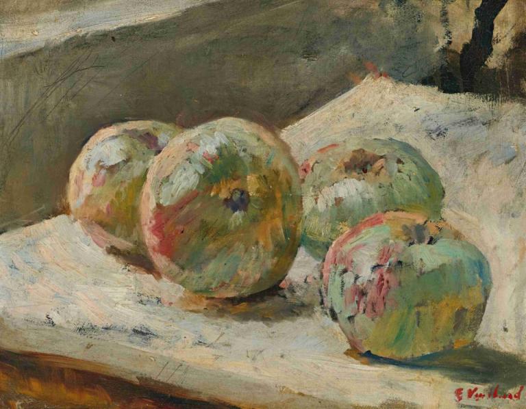 Quatre Pommes,Fire æbler,Edouard Vuillard,Oliemaleri,Oliemaleri, ingen mennesker, traditionelle medier, mad